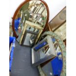 A GROUP OF VINTAGE AND LATER DECORATIVE MIRRORS OF VARIOUS STYLES AND SIZES