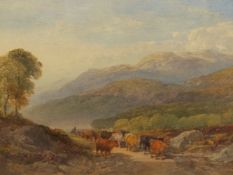 WILLIAM LEIGHTON LEITCH (1804-1883) GLENSHIEL, BRAEMAR, SIGNED, WATERCOLOUR. 27 x 45cms