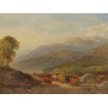 WILLIAM LEIGHTON LEITCH (1804-1883) GLENSHIEL, BRAEMAR, SIGNED, WATERCOLOUR. 27 x 45cms