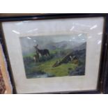A SMALL GROUP OF ANTIQUE AND LATER DECORATIVE LANDSCAPE PRINTS, SIZES VARY
