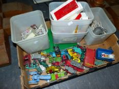 VINTAGE LEGO, VARIOUS DIE CAST VEHICLES, FARM AND ZOO ANIMALS ETC.