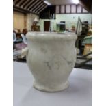 A 19th C. WHITE MARBLE TWO HANDLED MORTAR