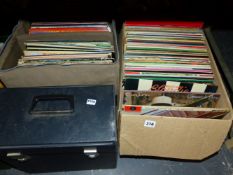 A LARGE COLLECTION OF LP RECORD ALBUMS INC. THE BEATLES, ELTON JOHN, BLONDIE, STEELEYE SPAN, ETC.