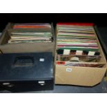 A LARGE COLLECTION OF LP RECORD ALBUMS INC. THE BEATLES, ELTON JOHN, BLONDIE, STEELEYE SPAN, ETC.