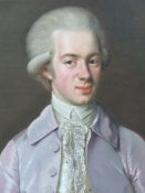 ADOLF ULRIK WERTMULLER (1751-1811) PORTRAIT OF A GENTLEMAN WEARING A LILAC DRESS COAT, OIL ON