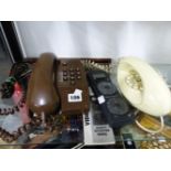 TWO VINTAGE TELEPHONES, AND A "VIDEO CO PILOT".