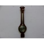 A VINTAGE ROSEWOOD WALL BAROMETER.