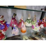 12 VARIOUS PORCELAIN ROYAL DOULTON FIGURES.