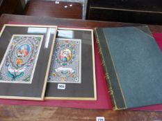 A PAIR OF ANTIQUE CUT PAPER RELIGIOUS PICTURES, TOGETHER WITH A PHOTOGRAPH ALBUM SCENES FROM ITALY.