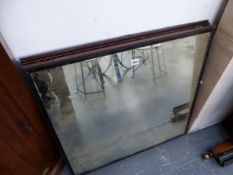 A PAIR OF ANTIQUE MAHOGANY BACKED MIRRORED CABINET DOORS.