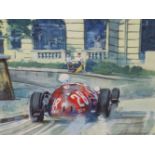 RODNEY DIGGENS (B 1937), ARR. STIRLING MOSS MASERATI 250F MONACO 1956, PRINT. W 26.5 x 34cms.