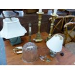 VARIOUS TABLE LAMPS ETC.