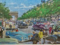 WALTER GOTSCHKE (1912-2000), ARR. TRAFFIC IN 1950S NEW YORK AND PARIS, TWO PRINTS, THE LATTER A 1982