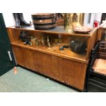 CADWALLADER, BIRMINGHAM, A PAIR OF GLAZED OAK SHOP COUNTERS, THE TOP COMPARTMENTS OVER OPEN