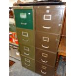 TWO METAL FOUR DRAWER FILING CABINETS