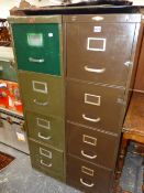 TWO METAL FOUR DRAWER FILING CABINETS