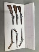 A FINE ORIGINAL WATERCOLOUR ILLUSTRATION FOR AN ARMS AND ARMOUR PUBLICATION DEPICTING FLINTLOCKS.
