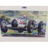 WALTER GOTSCHKE (1912-2000), ARR. FIVE VARIOUS CAR RACING PRINTS TOGETHER WITH ANOTHER BY MICHAEL