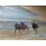 JOHN SKEAPING (1901 - 1980) ARR. THREE RACEHORSES, SIGNED AND DATED 1969. OIL ON CANVAS, 70 x 103cms