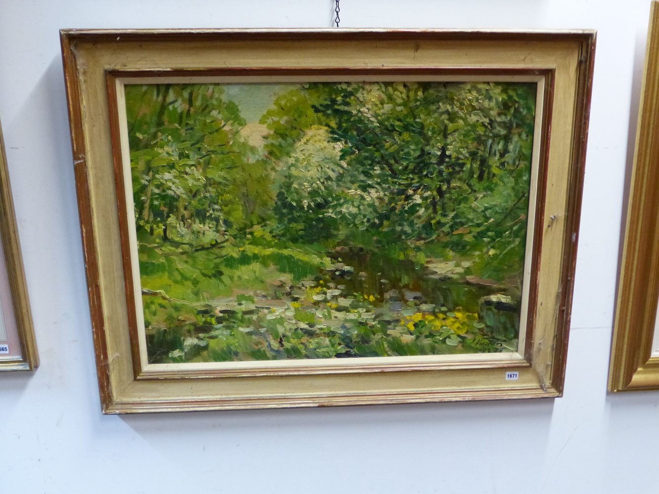 20th.C. SCHOOL. SPRING BLOSSOM, SIGNED INDISTINCTLY, OIL ON BOARD. 68 x 93cms - Image 3 of 3