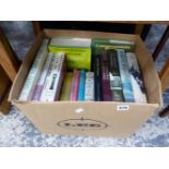 BOOKS: A BOX OF BOOKS.
