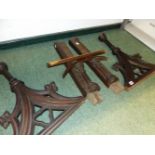 VARIOUS CARVED OAK GOTHIC ELEMENTS.