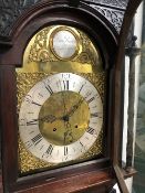 DANIEL BROWN GLASGOW, A GEORGIAN AND LATER MAHOGANY LONG CASED CLOCK WITH A SWAN NECK PEDIMENT ABO