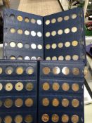 A QUANTITY OF VARIOUS GB COINS IN ALBUMS TO INCLUDE A VICTORIAN CROWN, EARLY SILVER EXAMPLES,