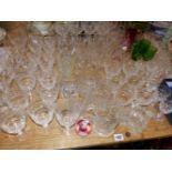 A QUANTITY OF CUT DRINKING GLASSWARES ETC.