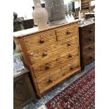 A VICTORIAN SATIN BIRCH CHEST OF DRAWERS