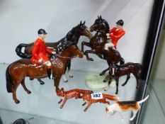 A VINTAGE BESWICK PART HUNT GROUP.