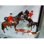 A VINTAGE BESWICK PART HUNT GROUP.