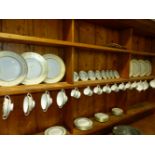 A LARGE COLLECTION OF MINTONS ARAGON PATTERN DINNER AND COFFEE WARES.