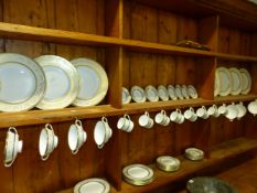 A LARGE COLLECTION OF MINTONS ARAGON PATTERN DINNER AND COFFEE WARES.