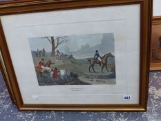 A COLLECTION OF ANTIQUE AND LATER PRINTS, SOME HAND COLOURED MAINLY OF SPORTING SUBJECTS, SIZES