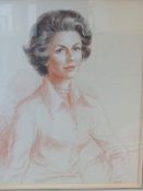 MOLLY BISHOP (1911-1998) ARR. PORTRAIT OF LADY FORD, EYDON HALL NORTHAMPTONSHIRE, SIGNED, COLOURED