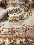 A CHINESE CARPET OF AUBUSSON DESIGN. 385 x 281cms