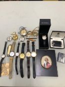 A LADIES VINTAGE ZENITH WATCH AND BOX, A SMITHS POCKET WATCH, VARIOUS WRIST WATCHES TO INCLUDE
