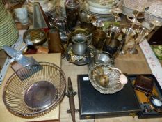 VARIOUS SILVER PLATED WARES ETC.