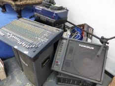 A GOOD COLLECTION OF QUALITY STAGE AMPLIFIERS AND SPEAKERS, ETC.