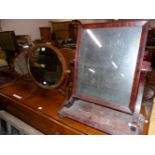 FOUR MAHOGANY DRESSING TABLE MIRRORS TOGETHER WITH ANOTHER IN PINE