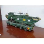 A SCRATCH BUILT WW2 AMPHIBIOUS VEHICLE ON TRAILER.