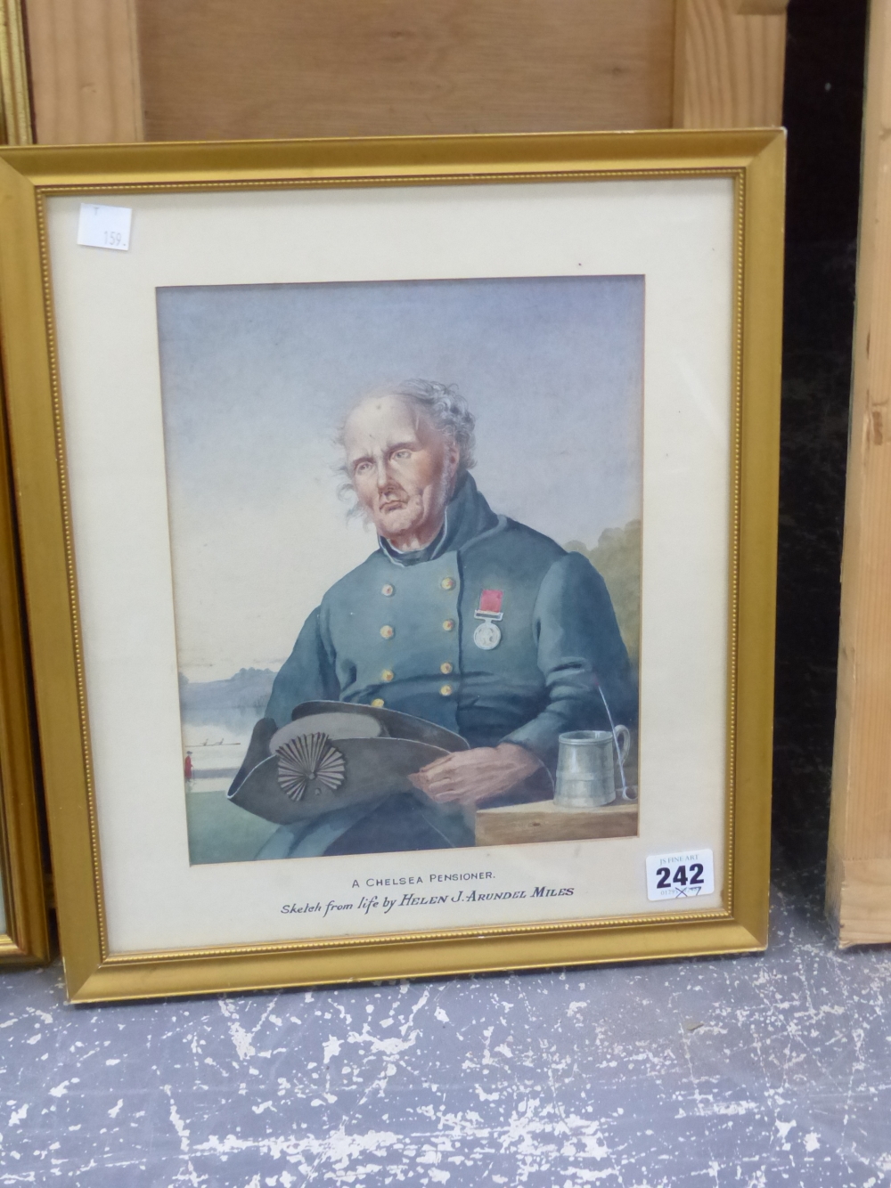 HELEN J. ARUNDEL MILES (19th/20th.C.) ARR. A CHELSEA PENSIONER, WATERCOLOUR. 25.5 X 20cms. - Image 3 of 7