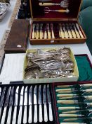 VARIOUS VINTAGE CASED CUTLERY ETC.