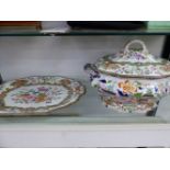 A 19th.C. ANTIQUE IRONSTONE LARGE TUREEN AND UNDER TRAY