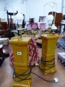 A PAIR OF ORIENTAL STYLE LARGE TABLE LAMPS.