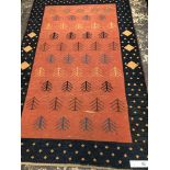 AN ORIENTAL TRIBAL FLATWEAVE RUG. 232x148cms