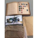 A STAMP ALBUM, STAMP PACKS ETC.