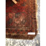 TWO ANTIQUE ERSARI SMALL CARPETS, LARGEST 284 x 215cms AND 255 x 188cms.