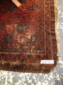 TWO ANTIQUE ERSARI SMALL CARPETS, LARGEST 284 x 215cms AND 255 x 188cms.